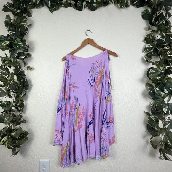 Free People Clear Skies Floral Printed Asymmetrical Tunic Dress Women’s Size S - Picture 2 of 9